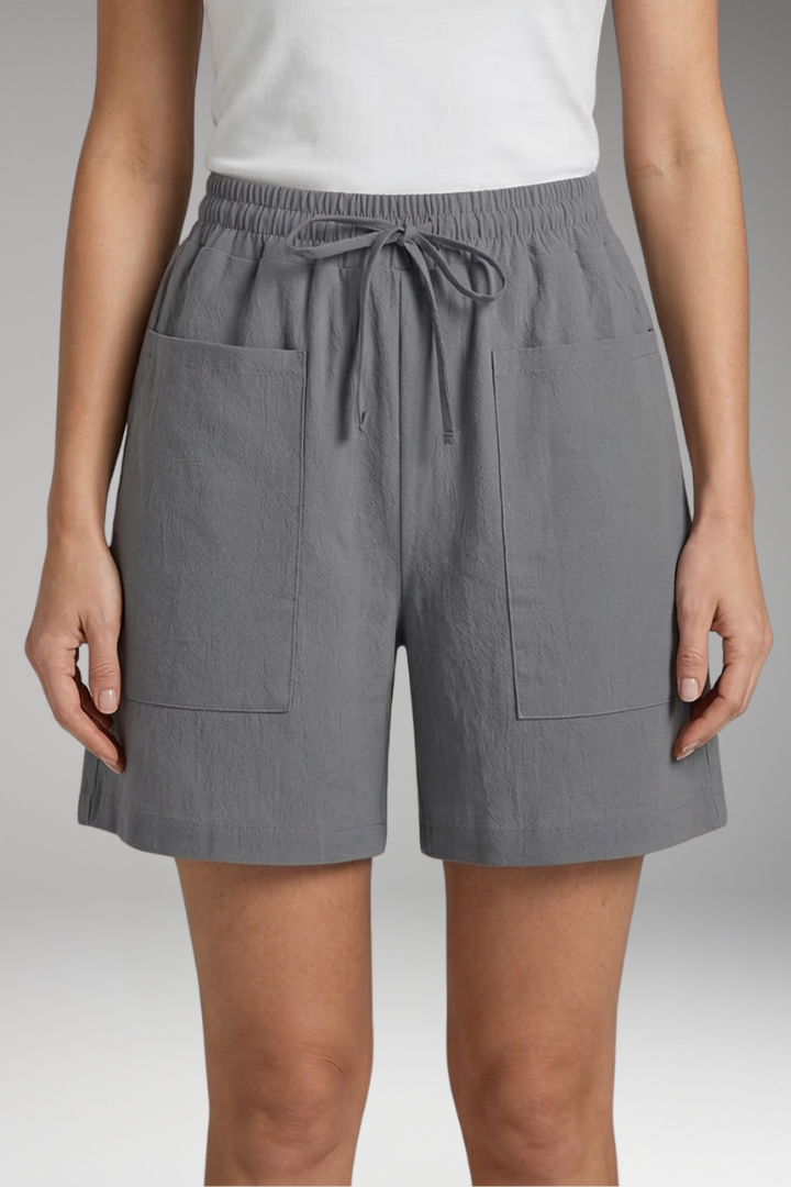 Women's Shorts with Drawstring and Pockets