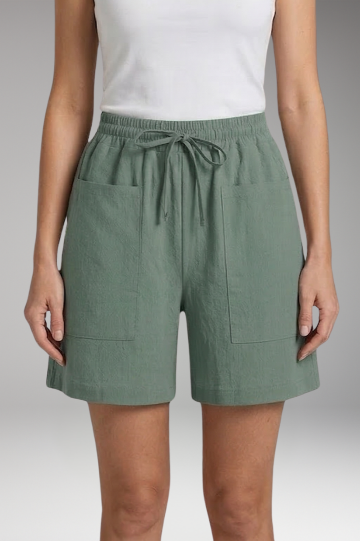 Women's Shorts with Drawstring and Pockets
