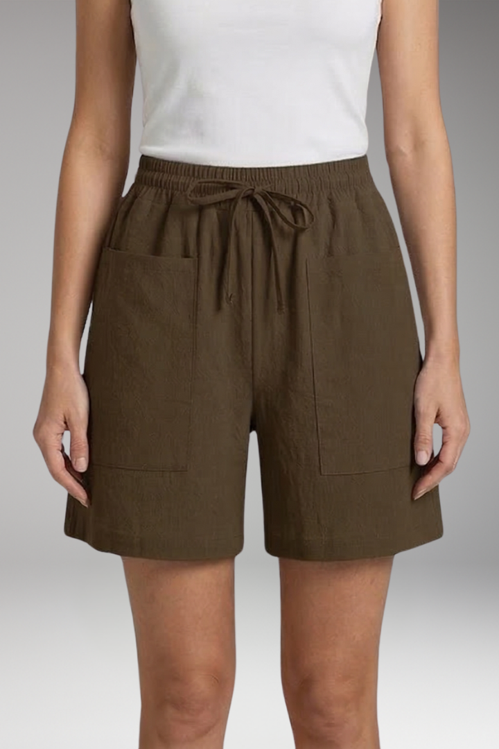 Women's Shorts with Drawstring and Pockets
