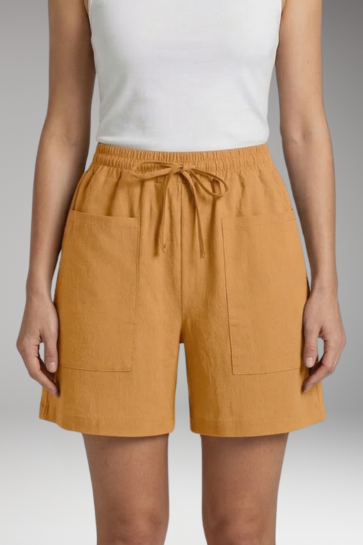 Women's Shorts with Drawstring and Pockets