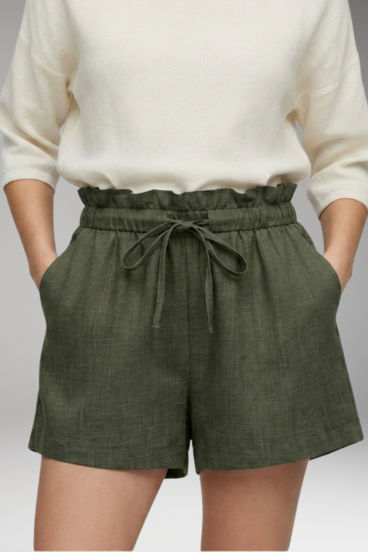 Women's Shorts with Elastic Waist and Drawstring