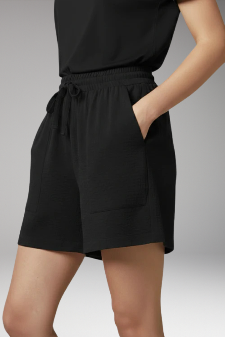 Women's Shorts with Elastic Waist and Patch Pockets