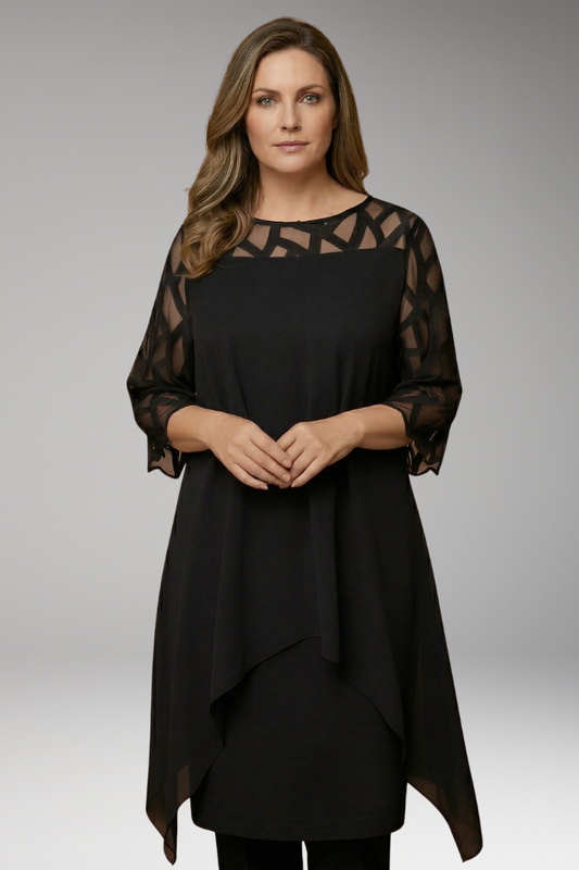 Women's Dress with Adjustable Waist and Flowing Skirt