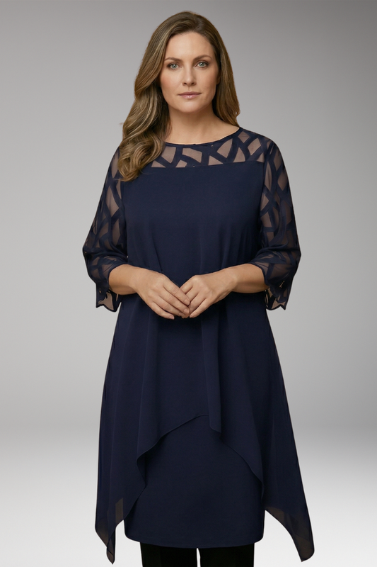 Women's Dress with Adjustable Waist and Flowing Skirt