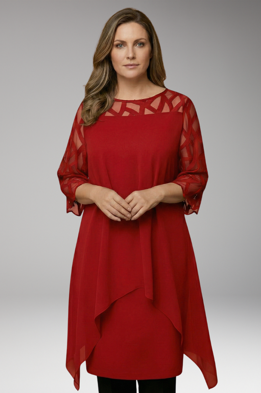 Women's Dress with Adjustable Waist and Flowing Skirt