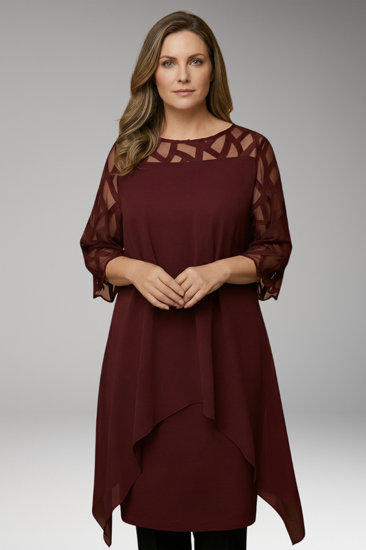 Women's Dress with Adjustable Waist and Flowing Skirt