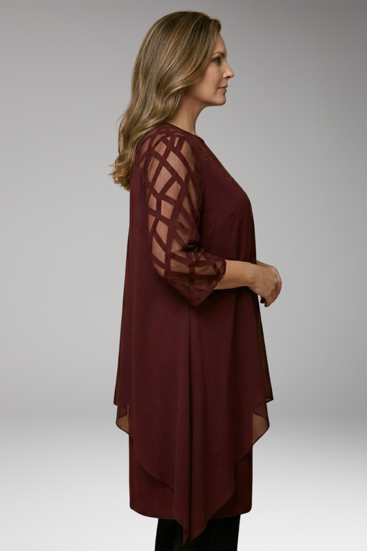 Women's Dress with Adjustable Waist and Flowing Skirt