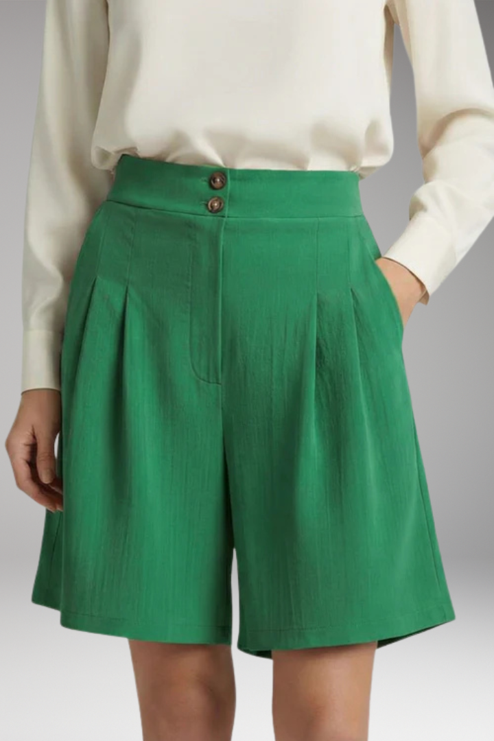 Women’s High-Waisted Shorts with Button Closure