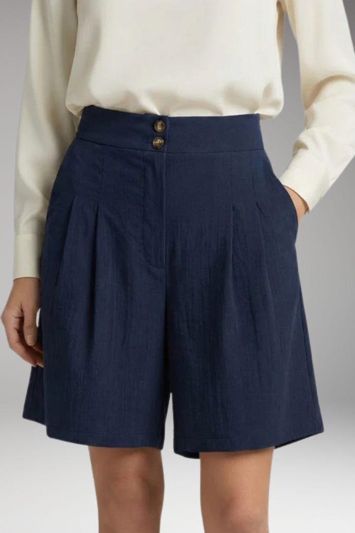 Women’s High-Waisted Shorts with Button Closure