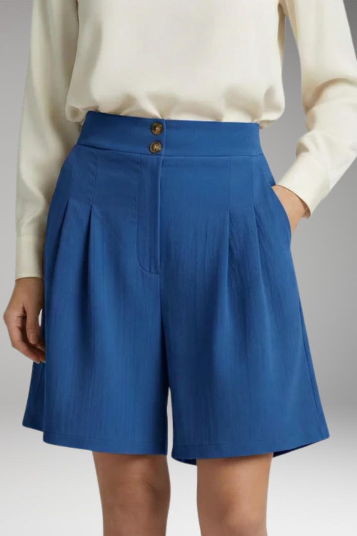 Women’s High-Waisted Shorts with Button Closure