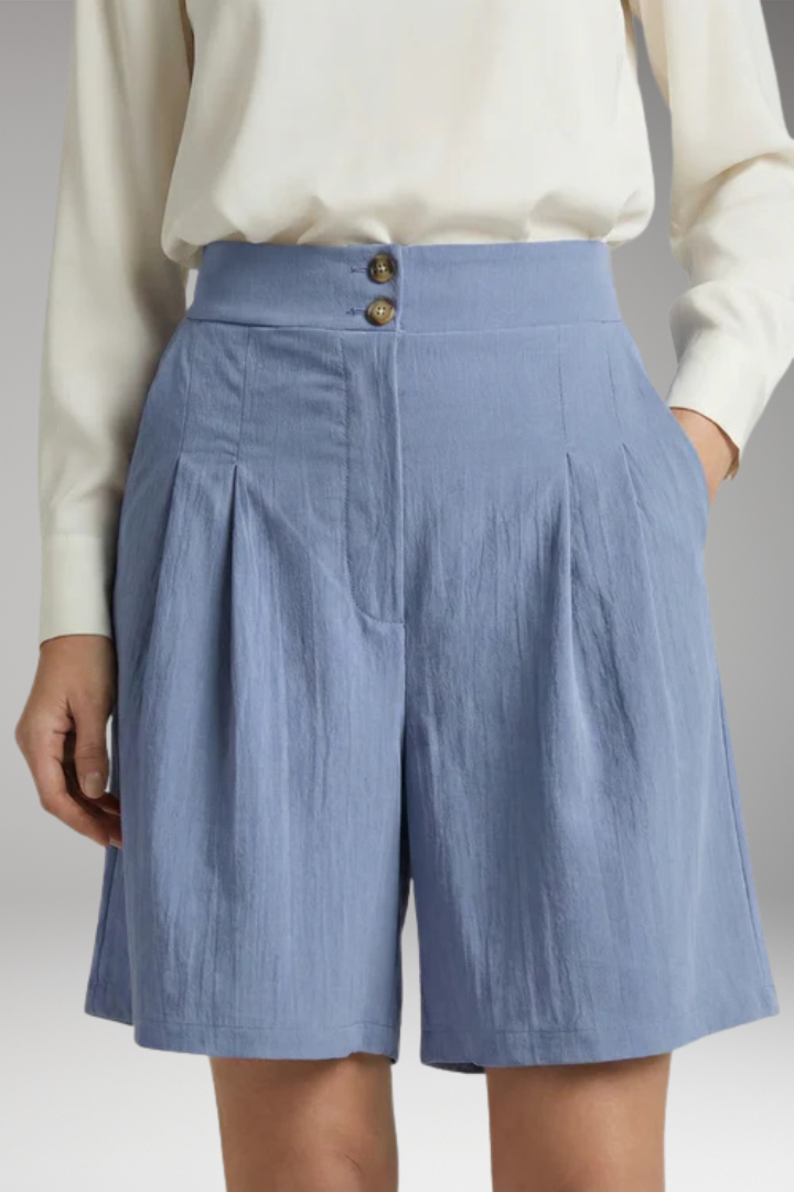 Women’s High-Waisted Shorts with Button Closure