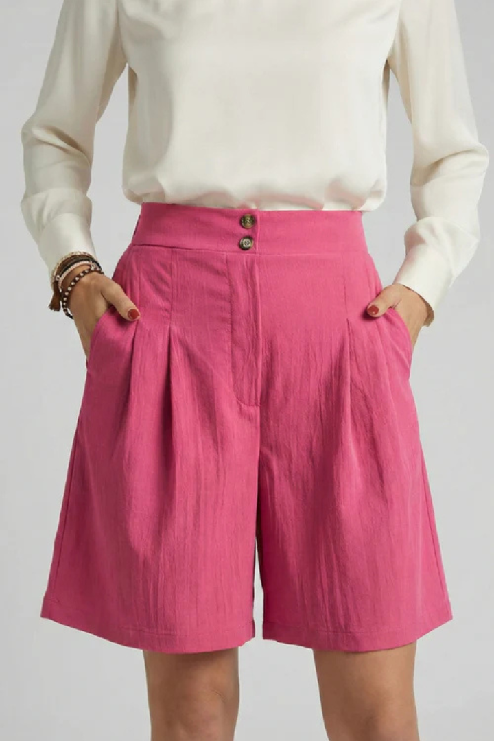 Women’s High-Waisted Shorts with Button Closure