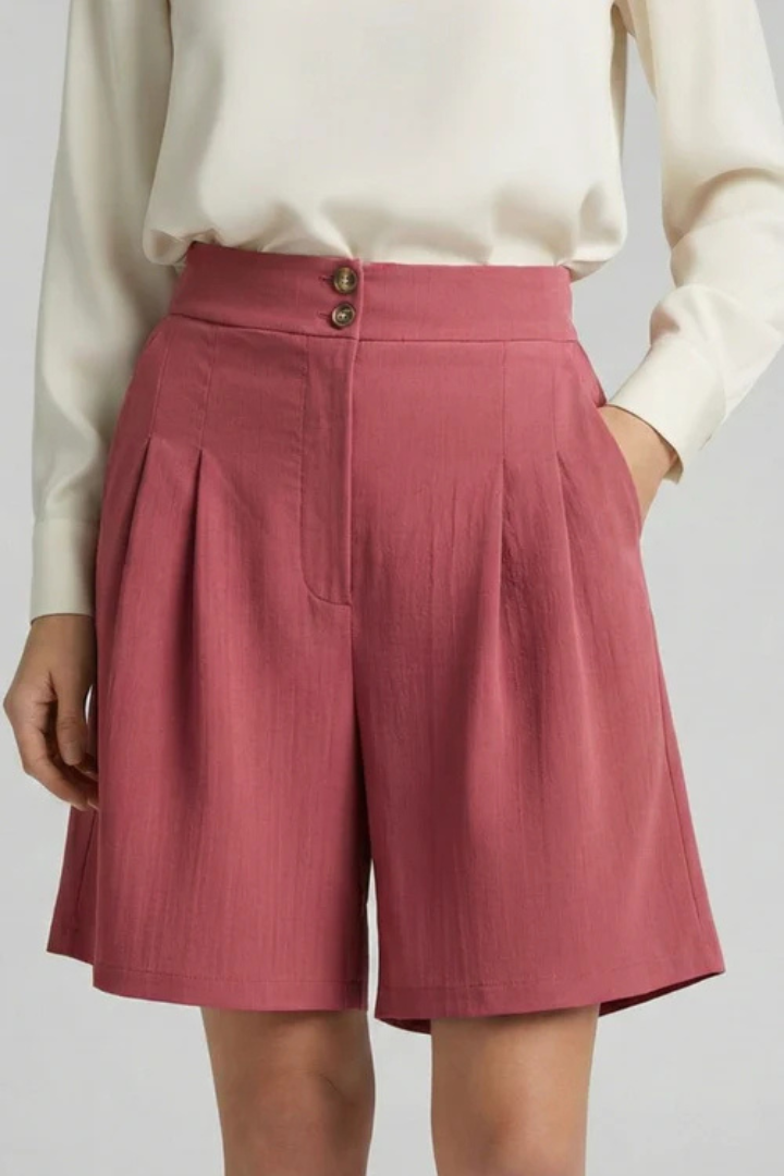 Women’s High-Waisted Shorts with Button Closure