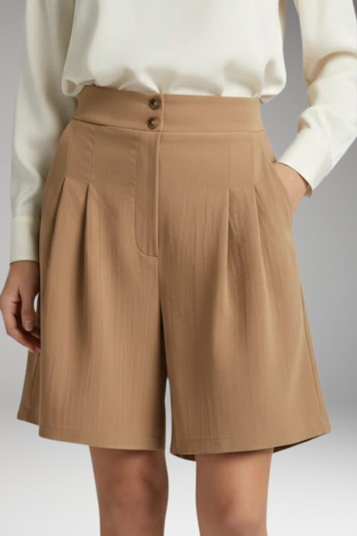 Women’s High-Waisted Shorts with Button Closure