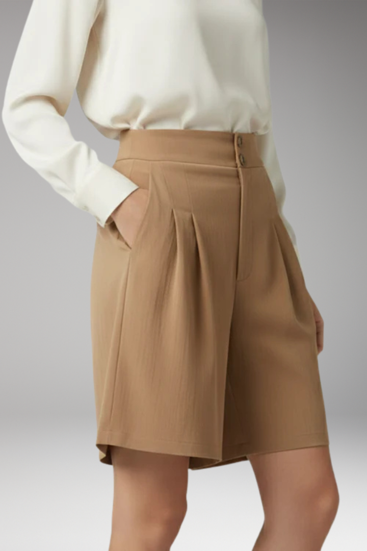 Women’s High-Waisted Shorts with Button Closure
