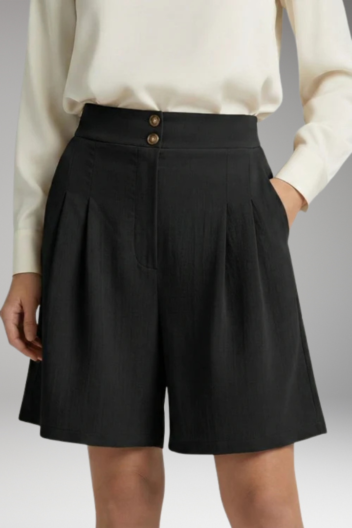 Women’s High-Waisted Shorts with Button Closure