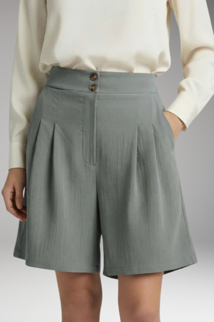 Women’s High-Waisted Shorts with Button Closure