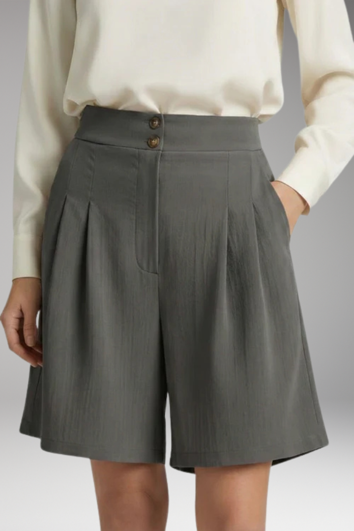 Women’s High-Waisted Shorts with Button Closure