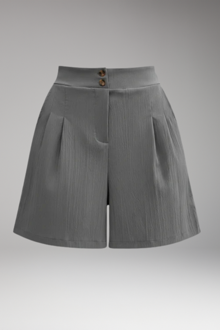 Women's High-Waisted Shorts with Button Placket