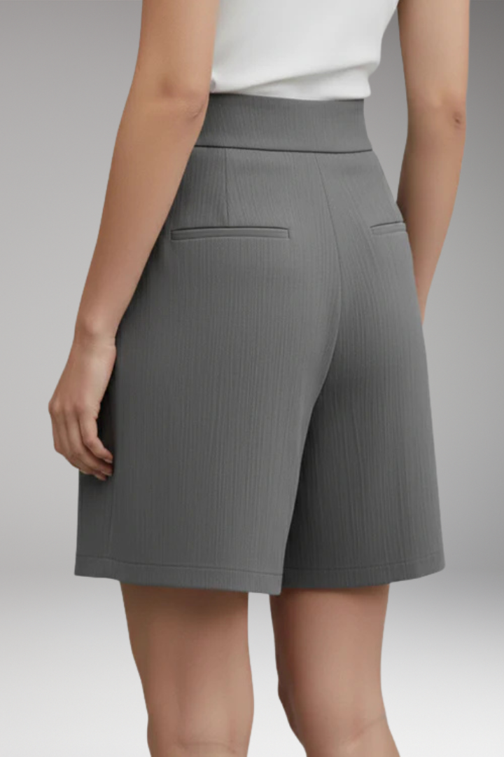 Women's High-Waisted Shorts with Button Placket