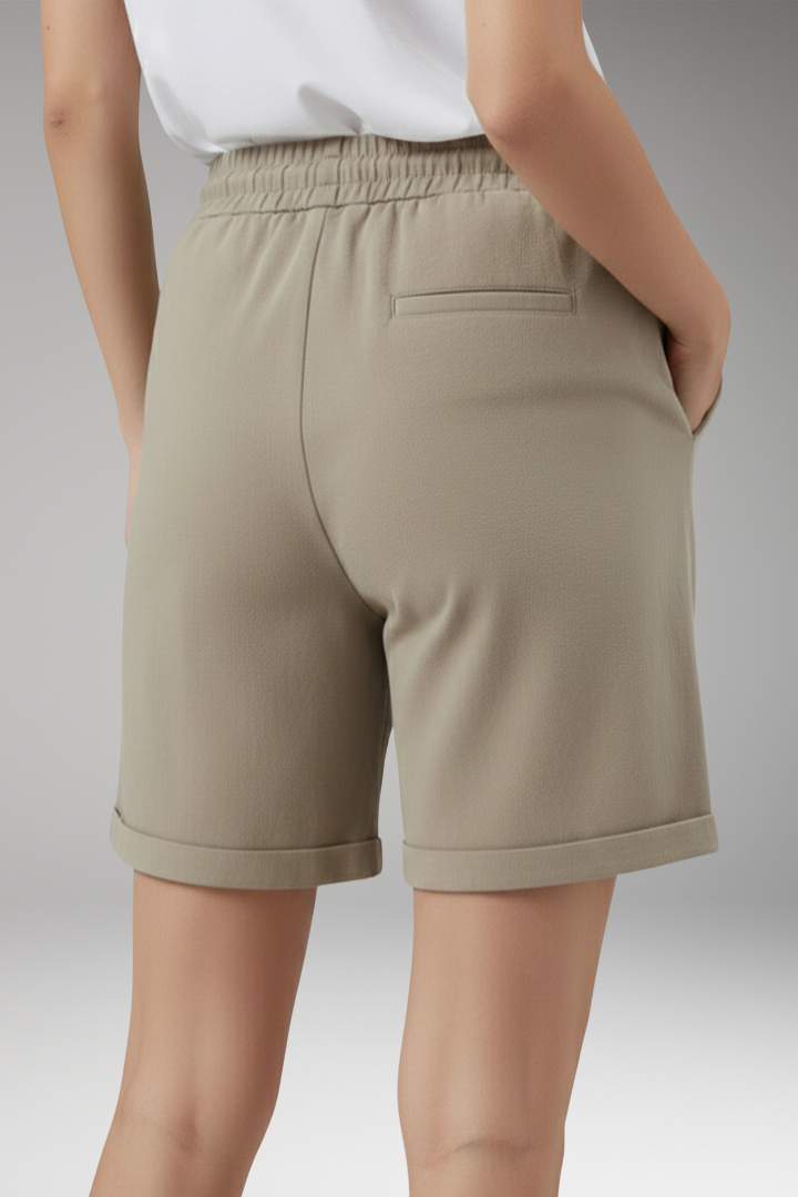 Women's Shorts with Side Pockets and Rolled Hem