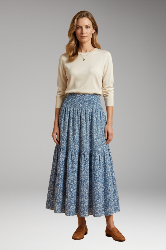 Women's Skirts with Floral Prints and Flowing Fabric