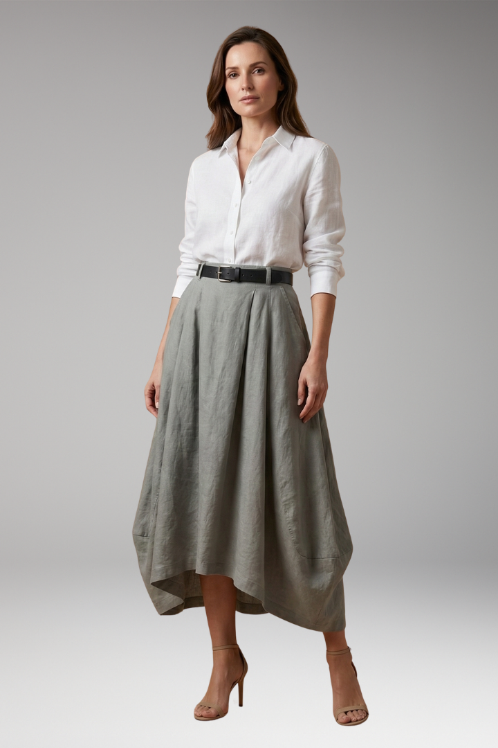 Women’s Skirt with Asymmetrical Draped Design