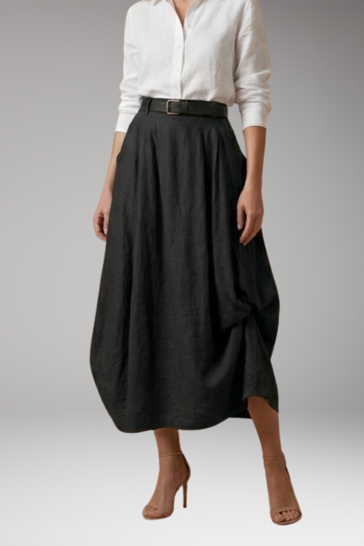 Women’s Skirt with Asymmetrical Draped Design