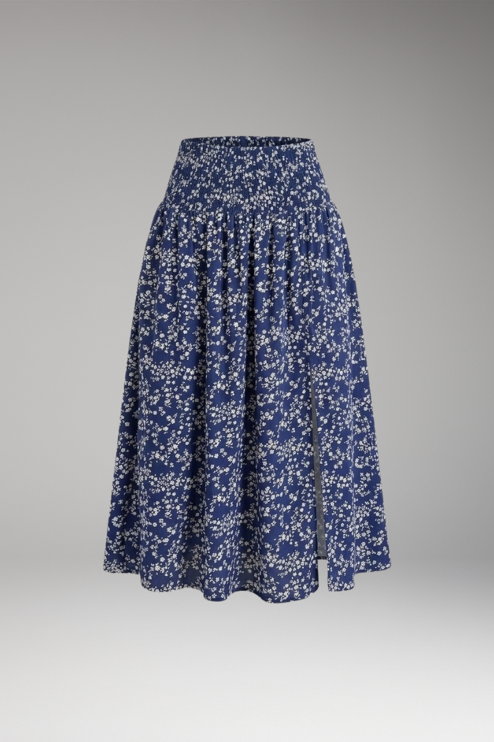 Women’s Skirt with Elastic Waist and Floral Print