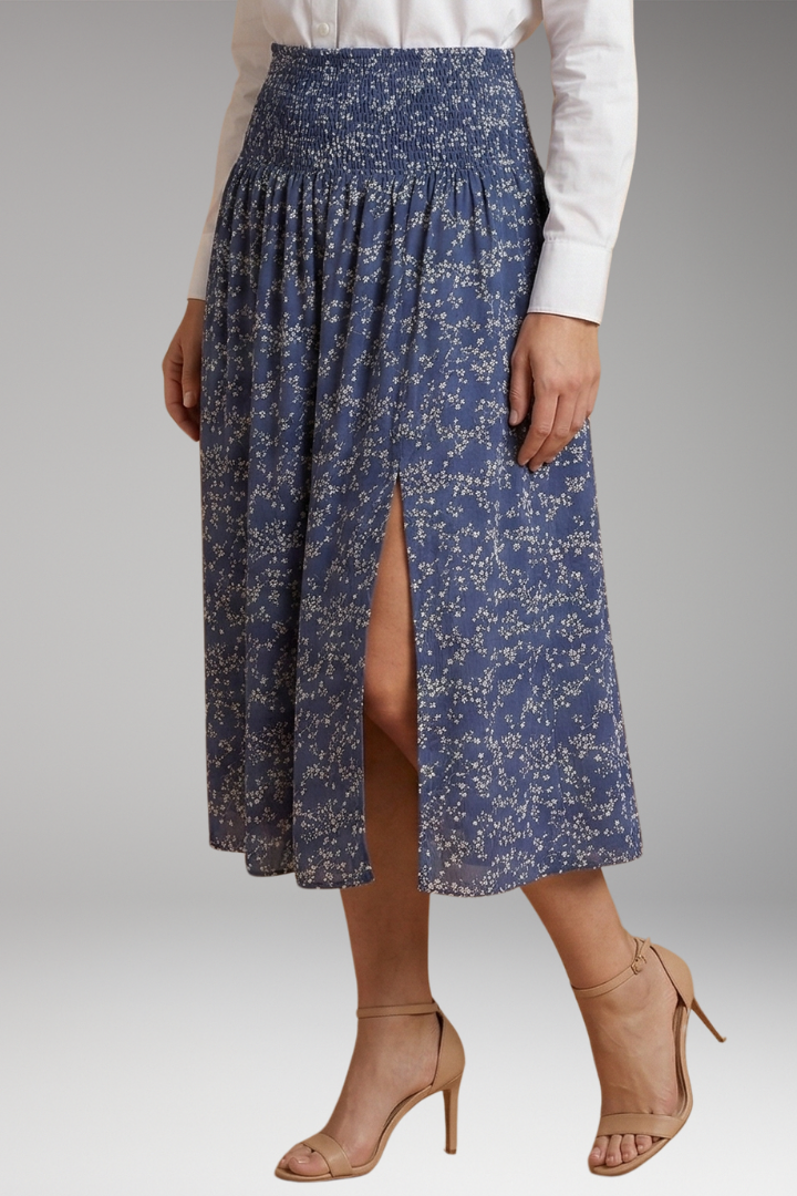 Women’s Skirt with Elastic Waist and Floral Print