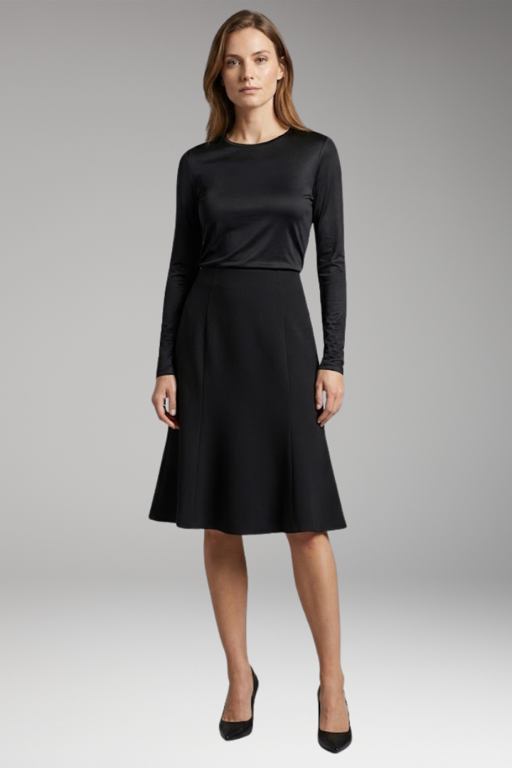 Women's Skirt with High-Waist and Knee-Length