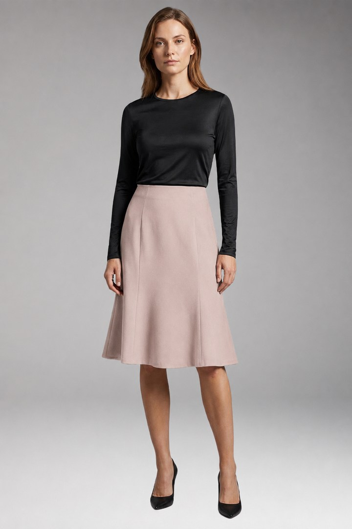 Women's Skirt with High-Waist and Knee-Length