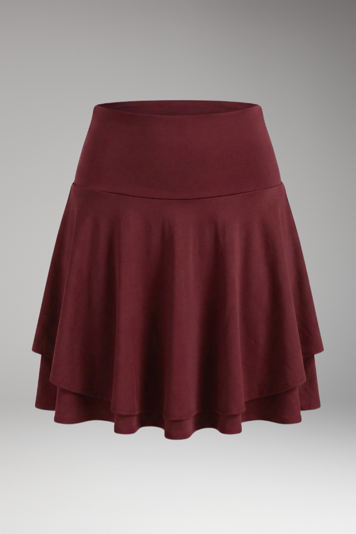 Women’s Skirt with High Waist and Layered Design