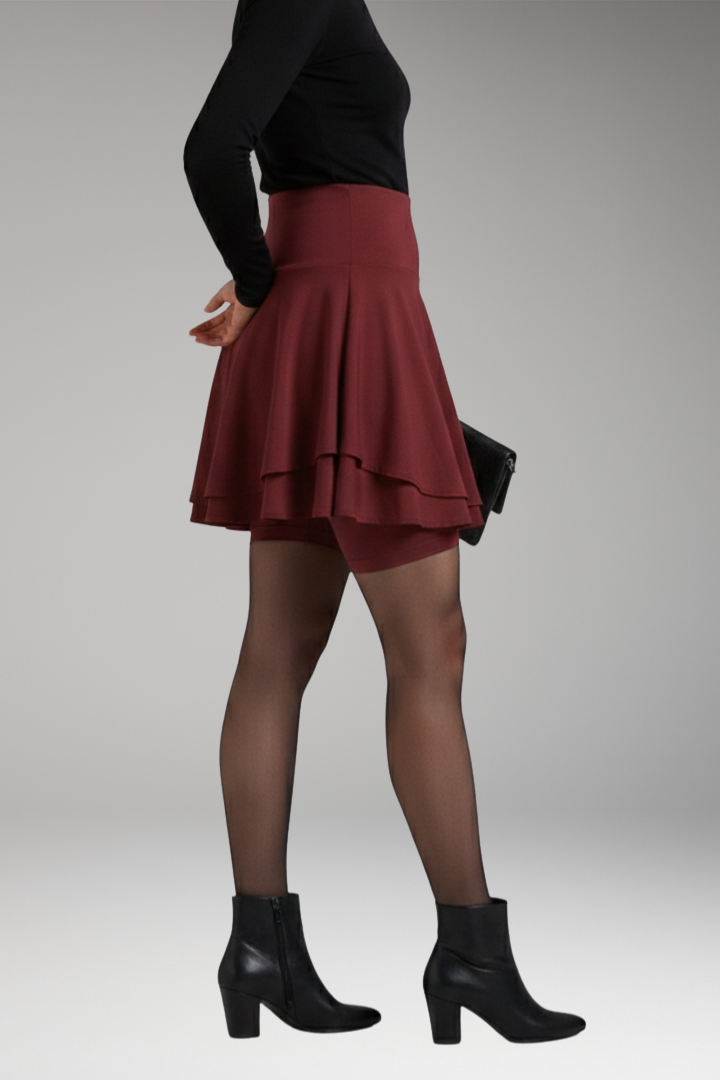 Women’s Skirt with High Waist and Layered Design