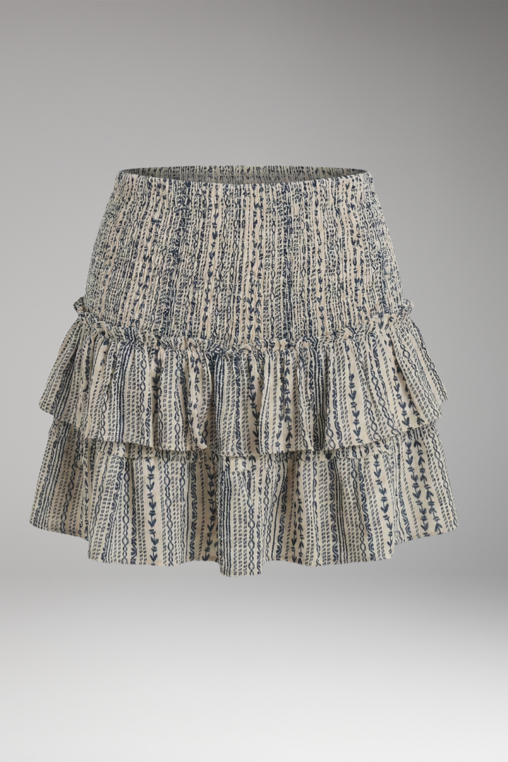 Women’s Skirt with High Waist and Tiered Layers