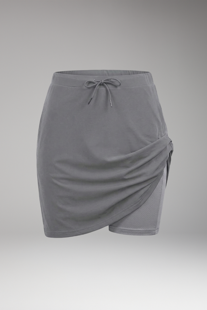 Women’s Skirt with High Waist and Draped Design