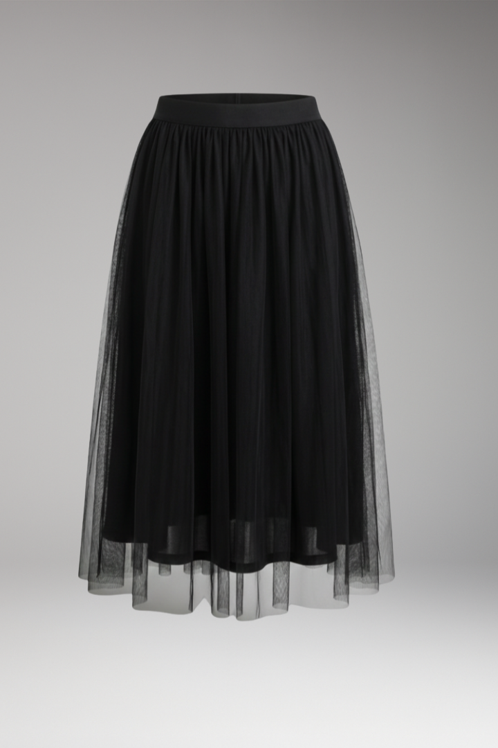 Women’s Skirt with High Waist and Layered Tulle