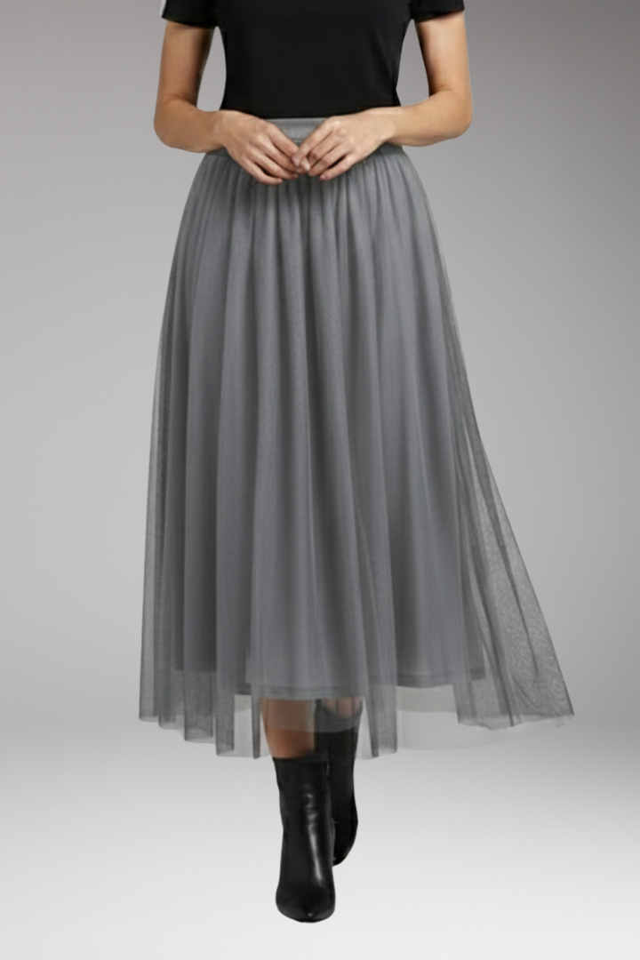 Women’s Skirt with High Waist and Layered Tulle