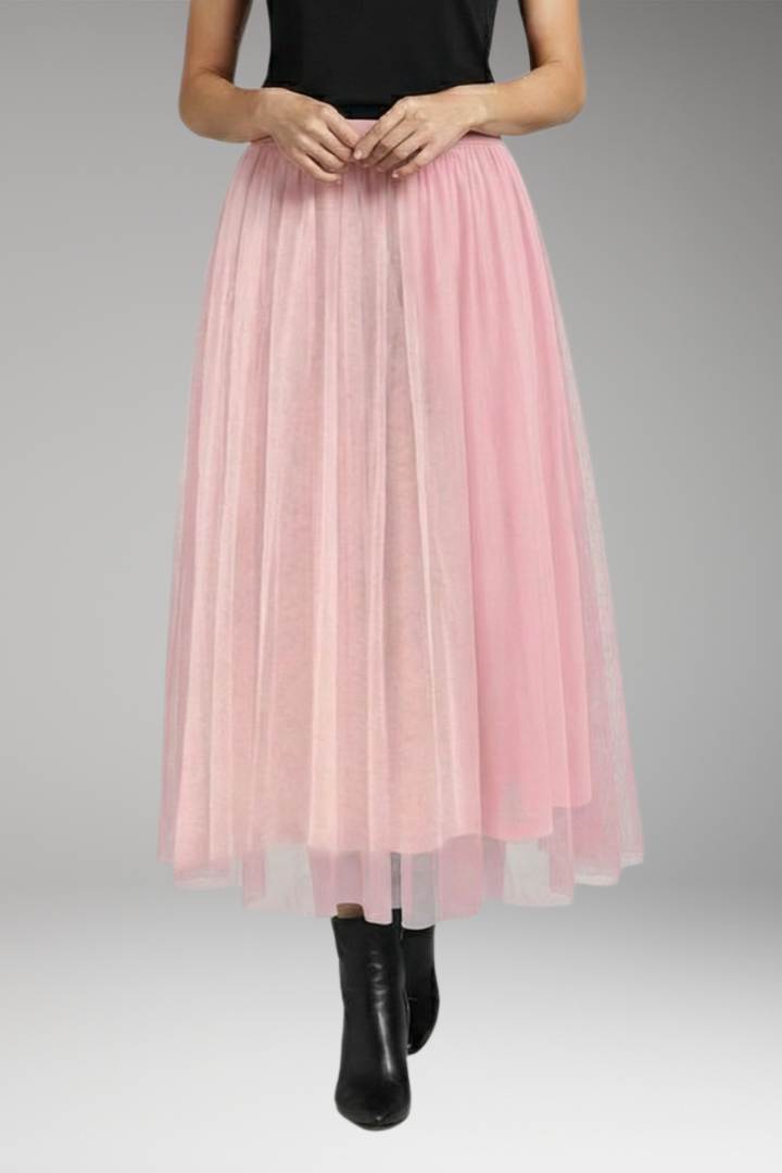Women’s Skirt with High Waist and Layered Tulle