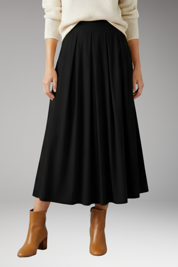 Women’s Skirt with High Waist and Pleated Design
