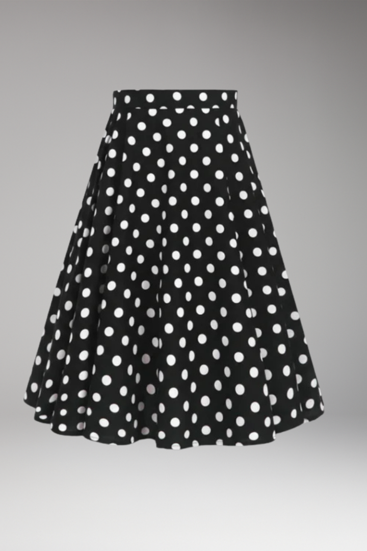 Women’s Skirt with High Waist and Polka Dots