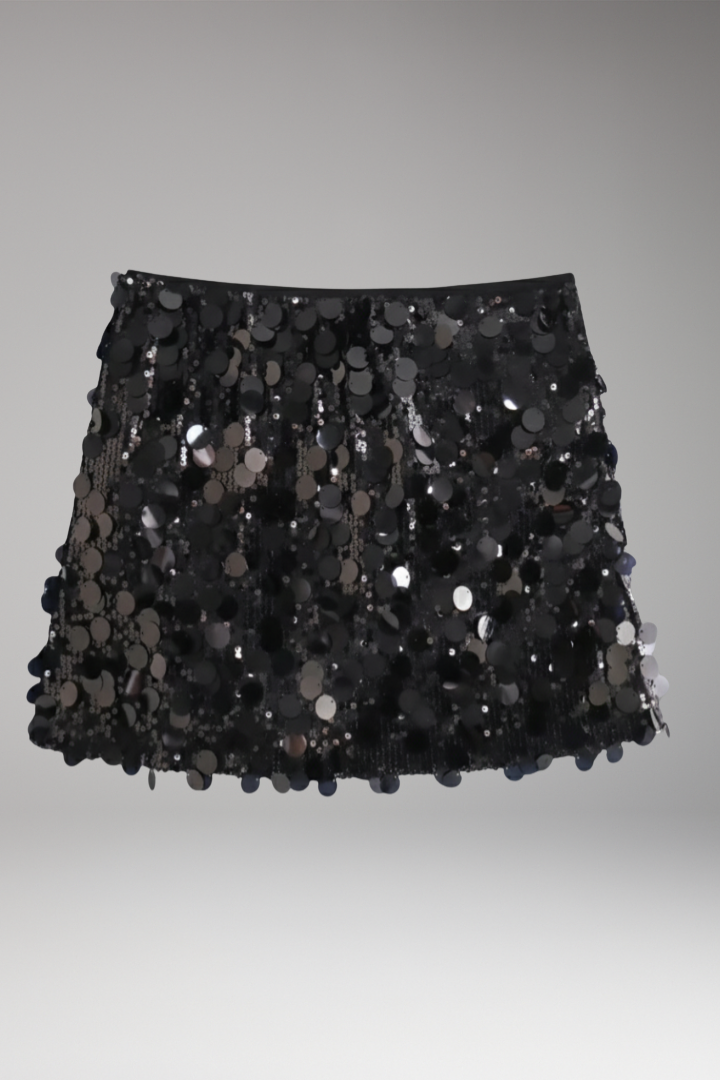 Women’s Skirt with High Waist and Sequin Detail
