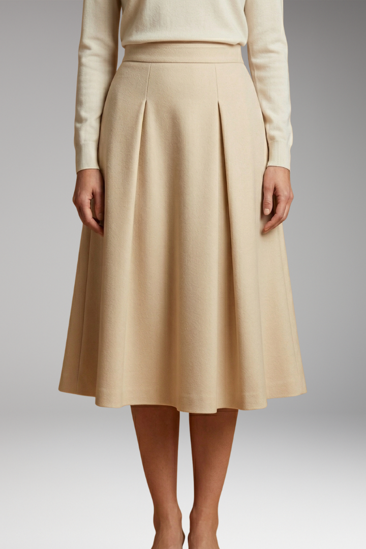 Women’s Skirt with High Waist and Side Pockets