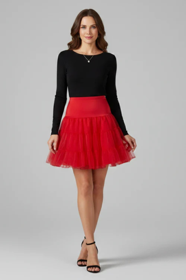 Women’s Skirt with High Waist and Tiers