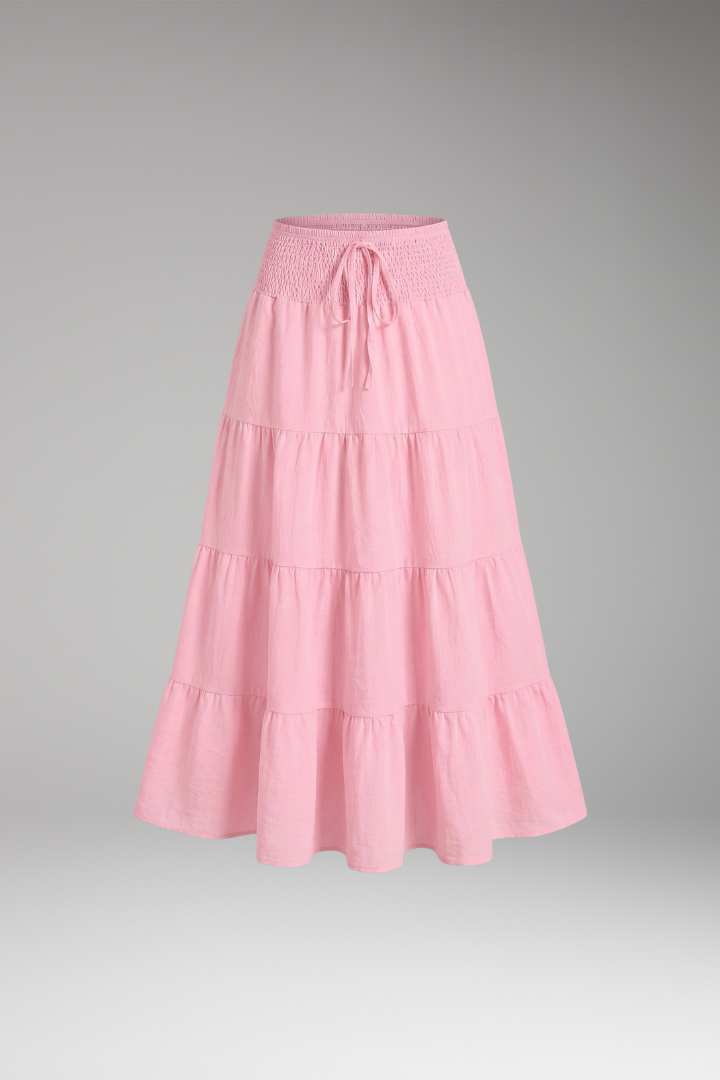 Women’s Skirt with Tiered Layers and Drawstring
