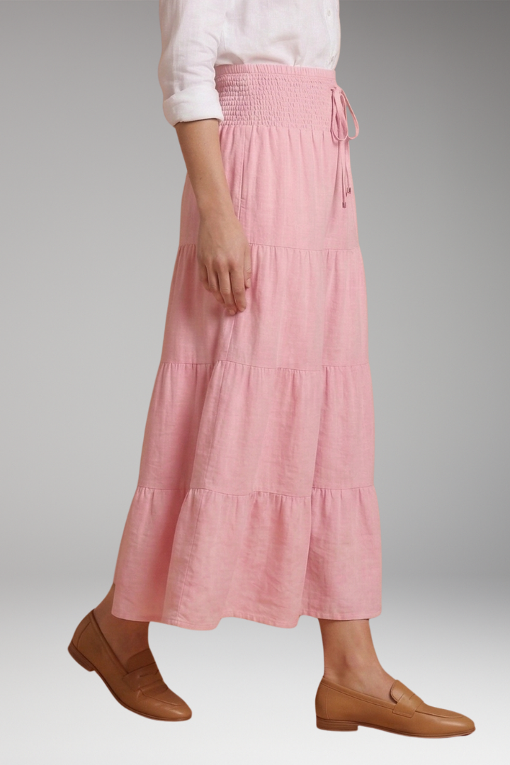 Women’s Skirt with Tiered Layers and Drawstring