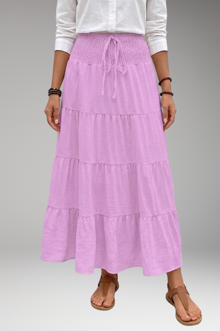 Women’s Skirt with Tiered Layers and Drawstring