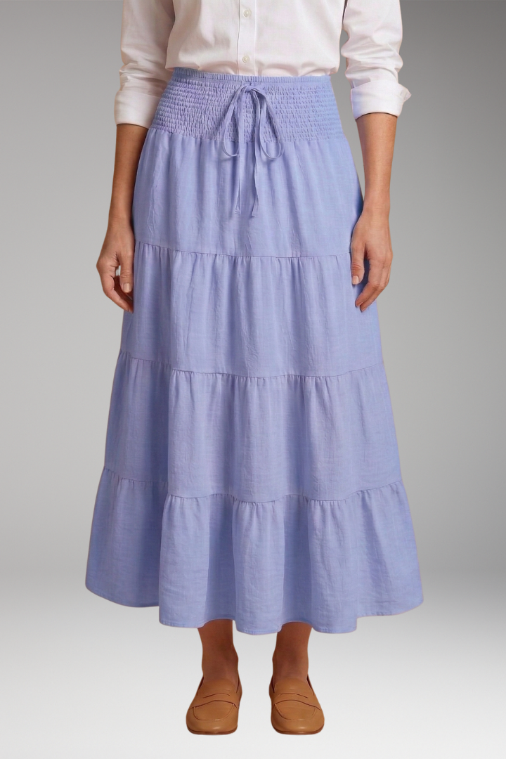Women’s Skirt with Tiered Layers and Drawstring