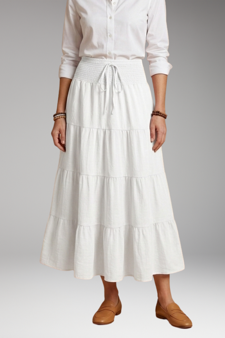 Women’s Skirt with Tiered Layers and Drawstring
