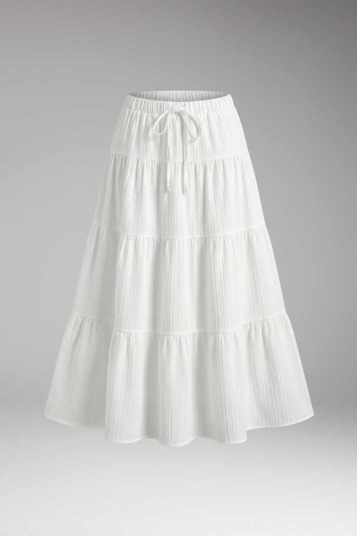 Women’s Skirt with Tiered Layers and Waistband